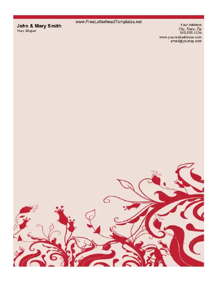 Wavy Floral Letterhead Letterhead Template