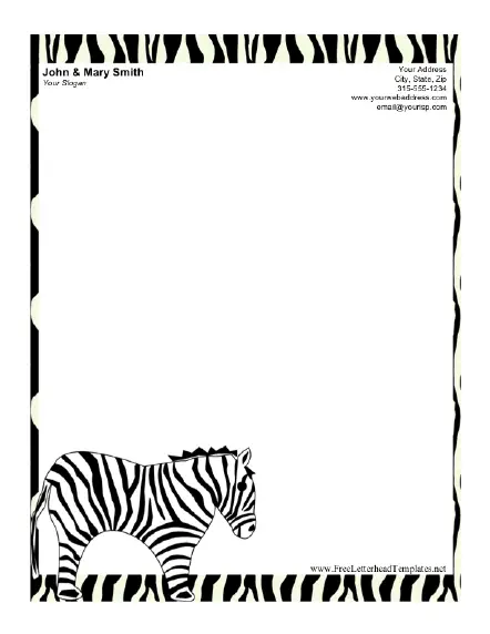Zebra Letterhead Letterhead Template