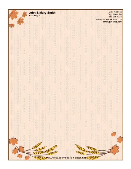 Harvest Letterhead Letterhead Template