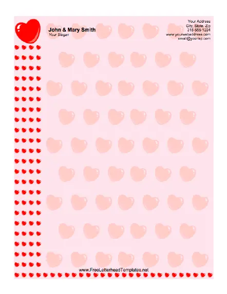 Valentine Heart Letterhead Letterhead Template