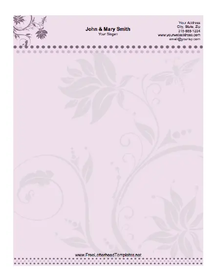 Wedding Letterhead - Floral Letterhead Template