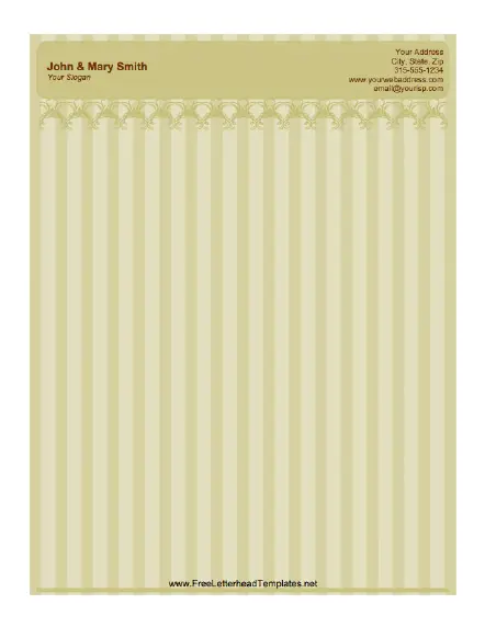 Wedding Letterhead - Striped Letterhead Template