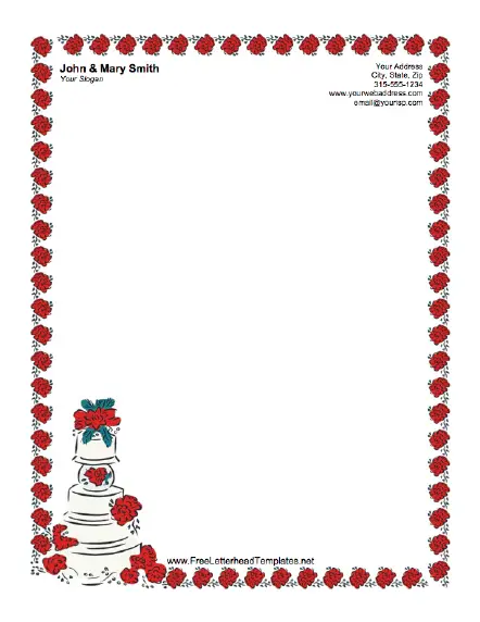 Wedding Letterhead - Cake Letterhead Template