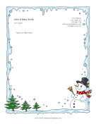 Cartoon Snowman letterhead template