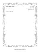 Chemistry Border Black and White letterhead template