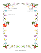Christmas Lights And Holly letterhead template