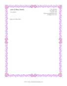 Curlicues Border Purple letterhead template