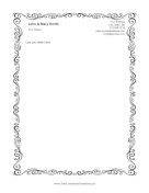 Curvy Filigree Black letterhead template