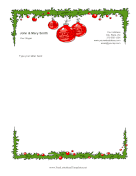 Garland And Ornaments letterhead template