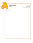 Kids Monogram A letterhead template