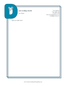 Kids Monogram D letterhead template