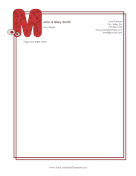 Kids Monogram M letterhead template