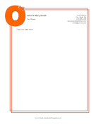 Kids Monogram O letterhead template