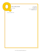 Kids Monogram Q letterhead template