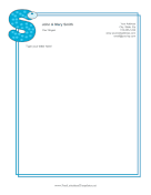 Kids Monogram S letterhead template