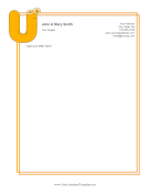 Kids Monogram U letterhead template