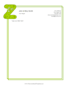 Kids Monogram Z letterhead template