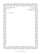 Rotating Hearts Black and White letterhead template