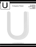 U Monogram Letterhead letterhead template